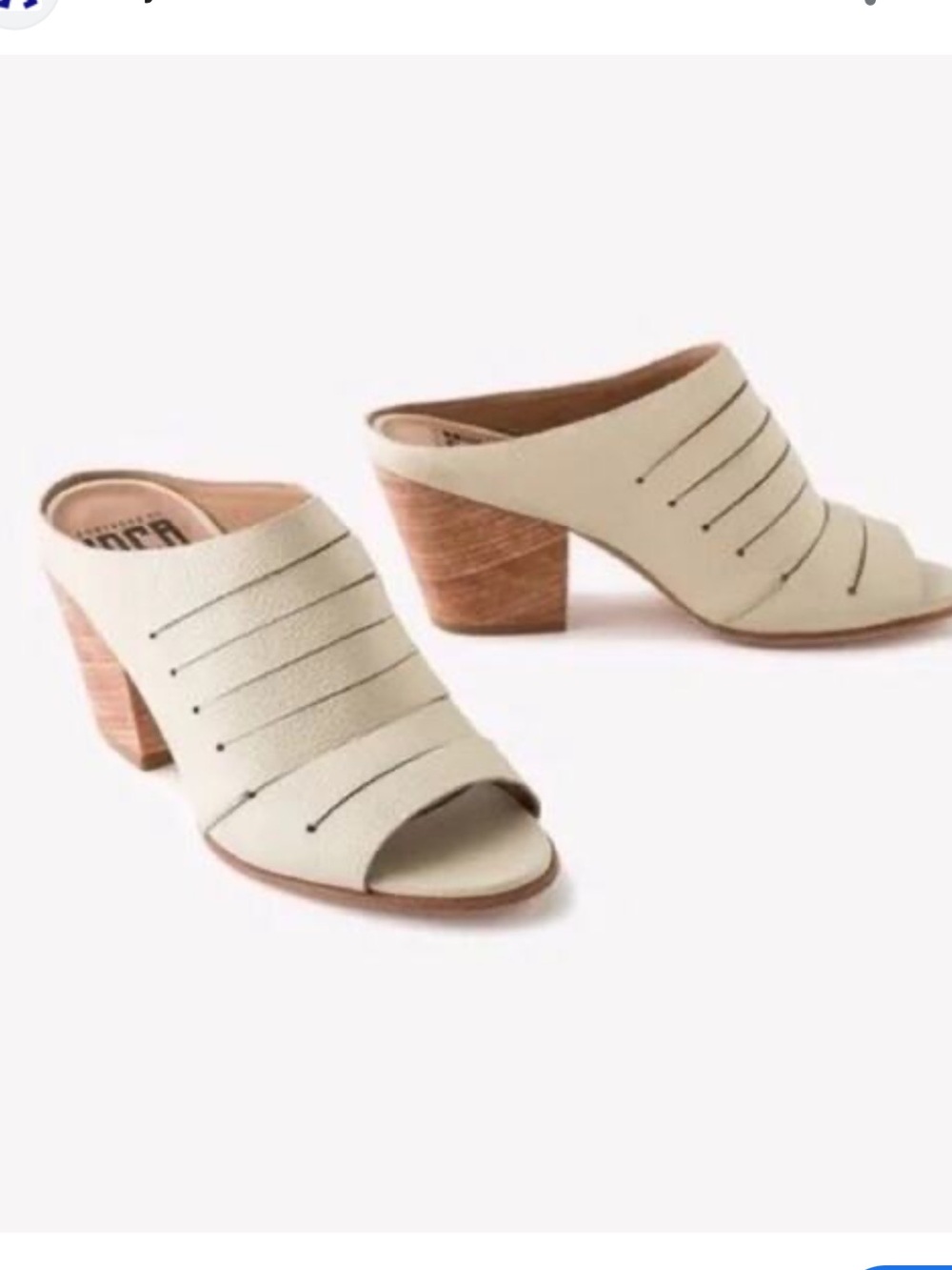 FORTRESS OF INCA Gaby Ivory Leather Mules Heels Sandals